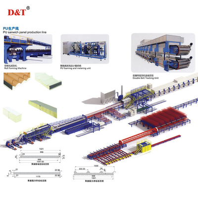 Eps Polyurethan PU Schaumstoff Sandwich-Wandplatten Herstellungsmaschine Kontinuierliche PU/PUR/PIR Sandwich-Platten-Produktionslinie