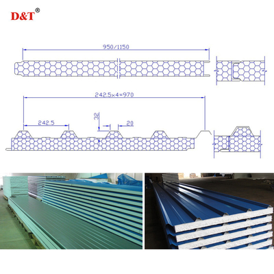 Versatile angepasste EPS / Rock Wool Sandwich Panel Maschine für Dach und Wand