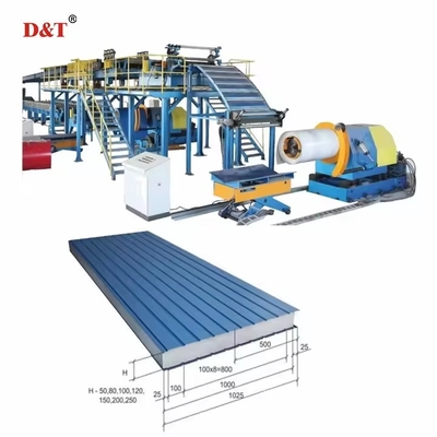 EPS Sandwich Panel Roll Forming Machine/Dachfliesen-Produktionslinie Automatische Steinwolle mit Farbstahlplatte